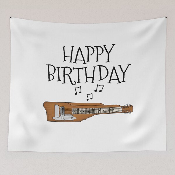 Item preview, Lap Steel Guitar Happy Birthday Slide Guitarist Musician designed and sold by doodlerob.