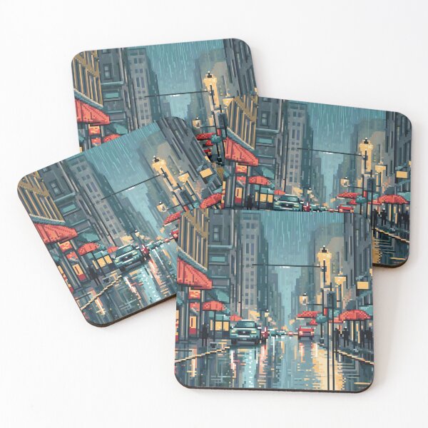 Item preview, Rainy Night In The City, Design An Artwork Of A Bustling City Street In The Rain designed and sold by WATERDUST.