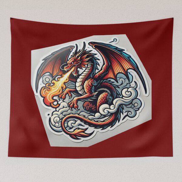 Item preview, Red Dragon Breathing Fire designed and sold by PinUpPizzazz.
