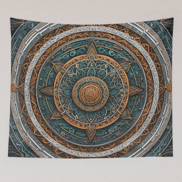 Item preview, Metallic Star Mandala in Gold and Silver designed and sold by MandalasShops.