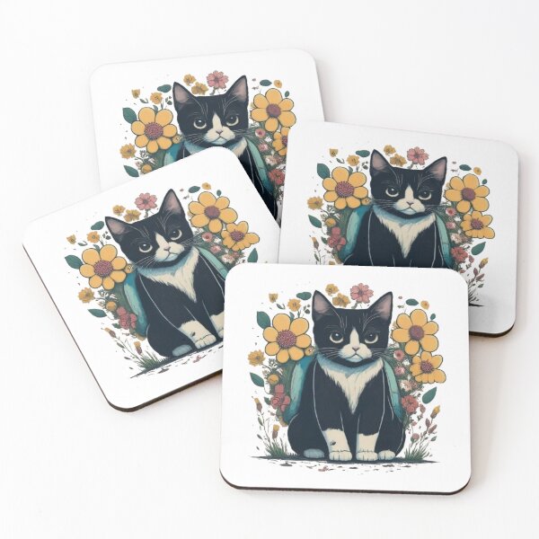 Item preview, Tuxedo Flower Cat - Purrfectly Adorable designed and sold by Satyamshop76.
