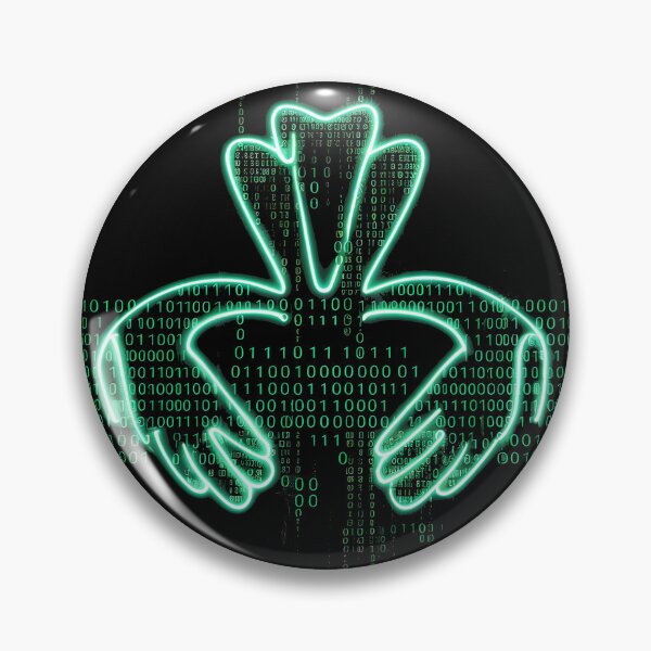 Item preview, Celtic Binary Claddagh Ring Design Neon Green on Black designed and sold by CELTIC-DESIGNS.