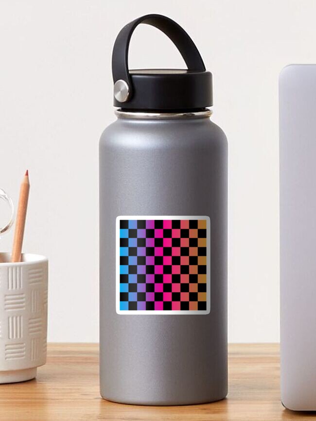 Thumbnail 1 of 3, Sticker, Retro Multicolored Checkered designed and sold by 1StickerShop.