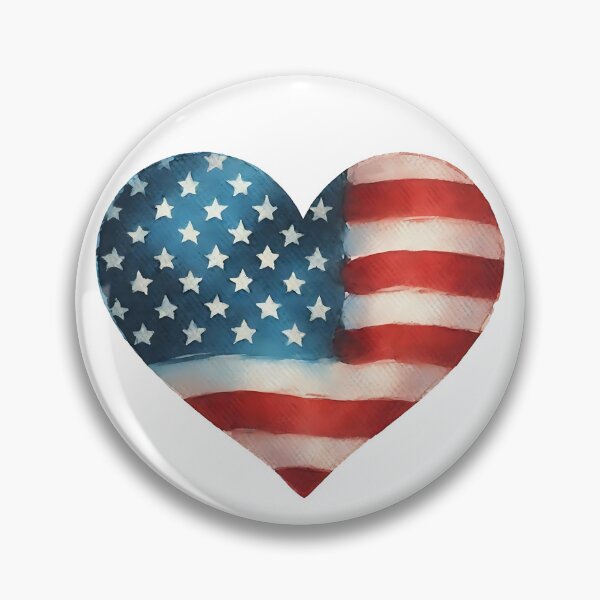 Item preview, American Flag Heart in Watercolor | USA Flag | I Love America | Patriotic | 4th of July | Independence Day designed and sold by Fun-N-Cool-Tees.