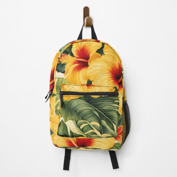 Item preview, Yellow & Orange Hibiscus with Leaves Pattern designed and sold by maplunk.