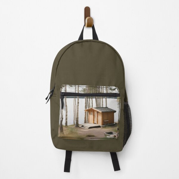 Item preview, Sauna Cabin at Lake in Birch Forest designed and sold by Gaborai.