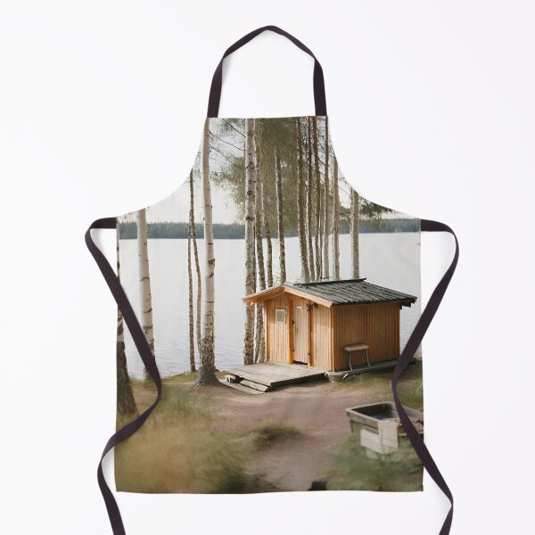 Item preview, Sauna Cabin at Lake in Birch Forest designed and sold by Gaborai.