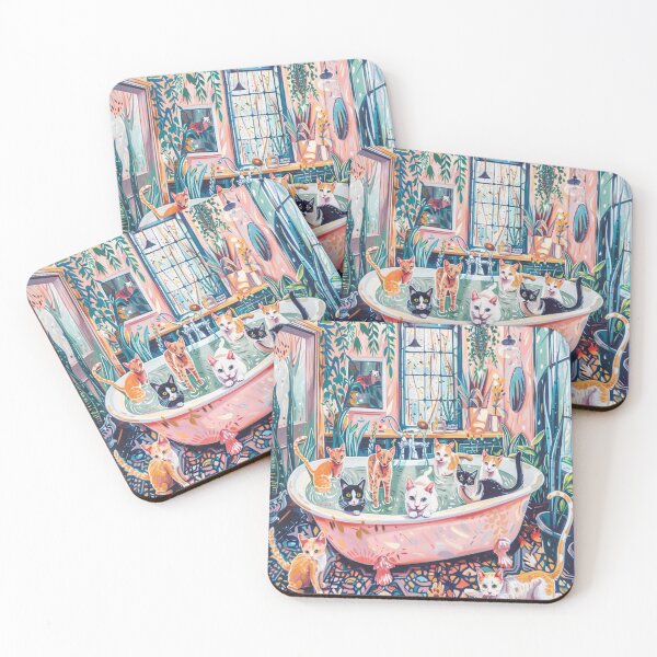 Item preview, Cats in bathroom II designed and sold by patternshoprad.