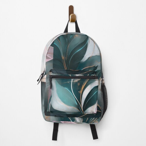 Item preview, Vintage floral leaves in neutral colours, abstract, emerald green and pastel pink designed and sold by navitalidesign.