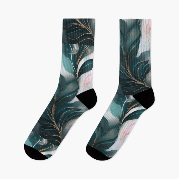 Item preview, Vintage floral leaves in neutral colours, abstract, emerald green and pastel pink  designed and sold by navitalidesign.