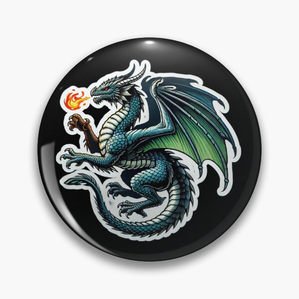 Item preview, European Green Dragon Breathing Fire designed and sold by PinUpPizzazz.