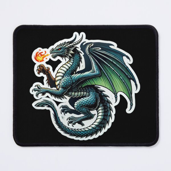 Item preview, European Green Dragon Breathing Fire designed and sold by PinUpPizzazz.