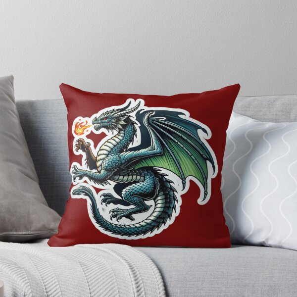 Item preview, European Green Dragon Breathing Fire designed and sold by PinUpPizzazz.