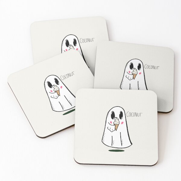Item preview, Little ghost and Coconut ice cream – summer vibes 2024 designed and sold by SakuraYoruki.