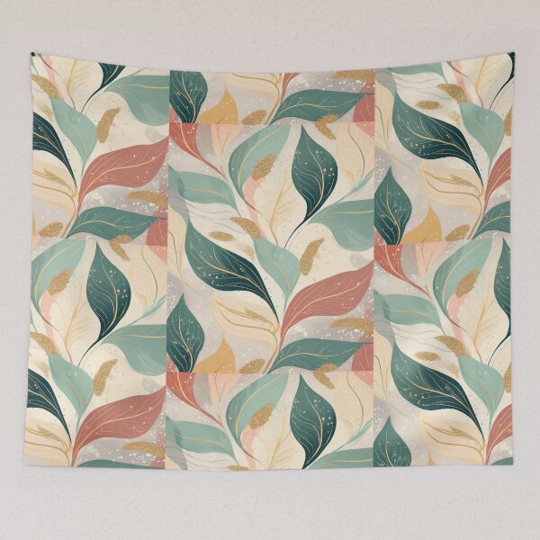 Item preview, Vintage floral leaves in neutral colours, abstract designed and sold by navitalidesign.