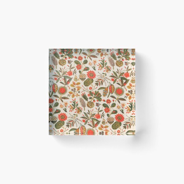 Item preview, Vintage Orange and Khaki Green Botanical Print designed and sold by Piccolo Fiore Prints.