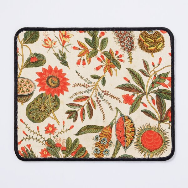 Item preview, Vintage Orange and Khaki Green Botanical Print designed and sold by Piccolo Fiore Prints.