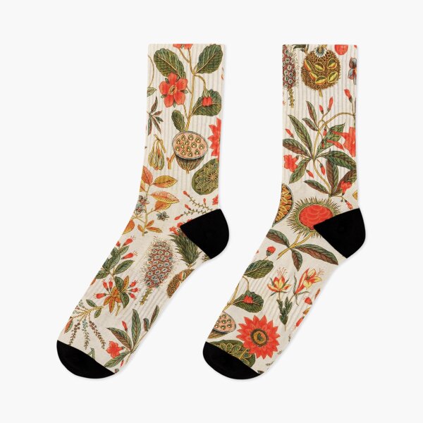 Item preview, Vintage Orange and Khaki Green Botanical Print designed and sold by Piccolo Fiore Prints.