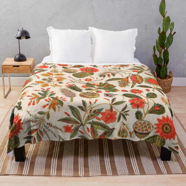 Item preview, Vintage Orange and Khaki Green Botanical Print designed and sold by Piccolo Fiore Prints.