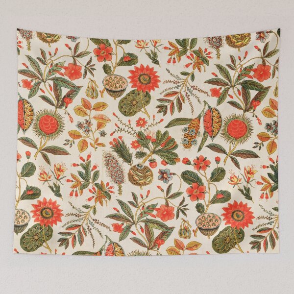 Item preview, Vintage Orange and Khaki Green Botanical Print designed and sold by Piccolo Fiore Prints.