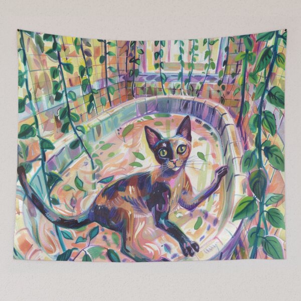 Item preview, Cat in bathroom IV designed and sold by patternshoprad.