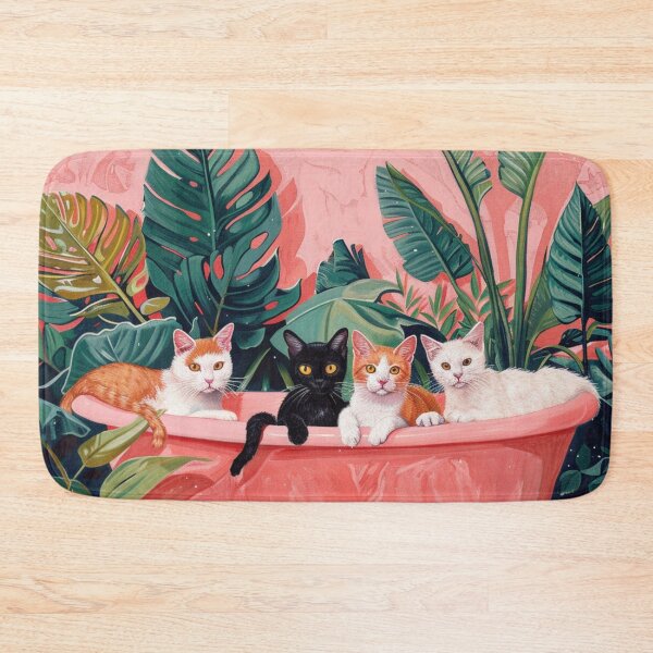Item preview, Cats in bathroom V designed and sold by patternshoprad.