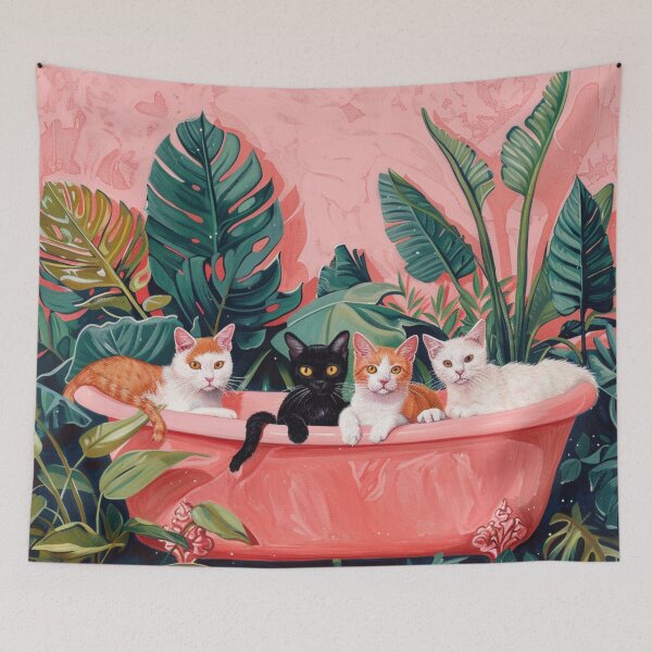Item preview, Cats in bathroom V designed and sold by patternshoprad.