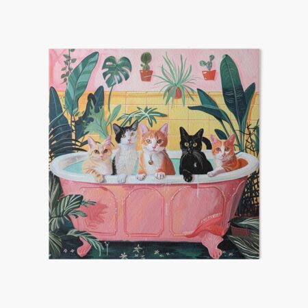 Item preview, Cats in bathroom VI designed and sold by patternshoprad.
