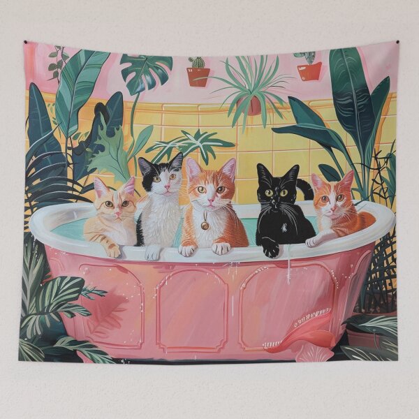 Item preview, Cats in bathroom VI designed and sold by patternshoprad.
