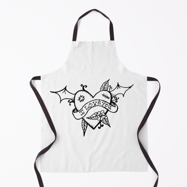 Item preview, Grayscale Batwing Heart Tattoo Style Flowers designed and sold by KayTurtless.