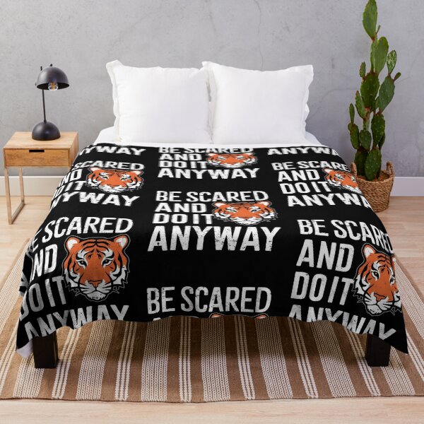 Item preview, Be Scared and Do It Anyway Motivational Quote Tiger designed and sold by KLArtzStore.