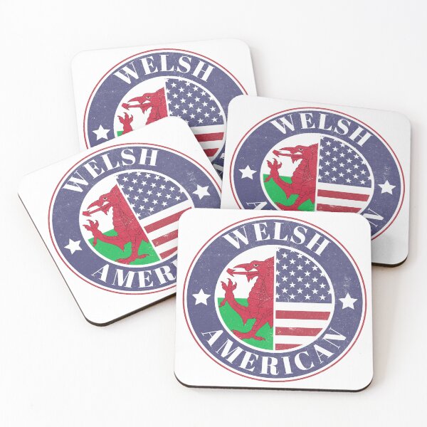 Item preview, Proud Welsh-American Badge - Wales Flag Baner Cymru designed and sold by chrisrivait.