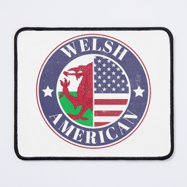 Item preview, Proud Welsh-American Badge - Wales Flag Baner Cymru designed and sold by chrisrivait.