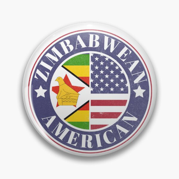 Item preview, Proud Zimbabwean-American Badge - Zimbabwe Flag designed and sold by chrisrivait.