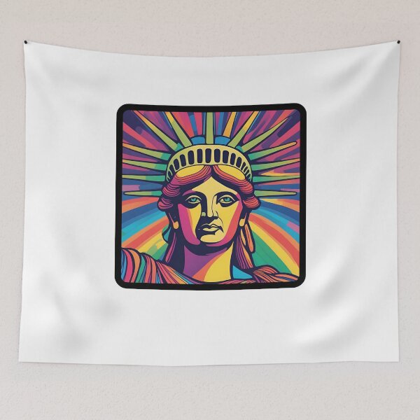 Item preview, Psychedelic Statue Of Liberty Democracy Freedom designed and sold by Pterodak.
