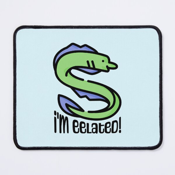 Item preview, I'm Eelated! Funny Eel Pun Cartoon designed and sold by PMCreative.