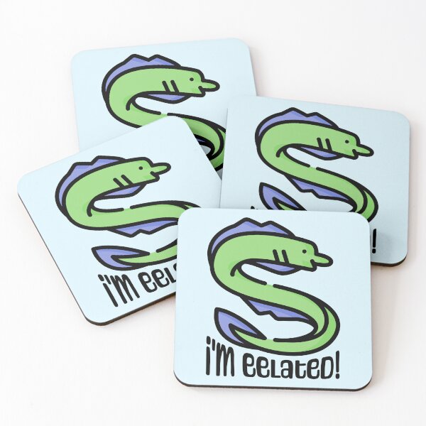 Item preview, I'm Eelated! Funny Eel Pun Cartoon designed and sold by PMCreative.
