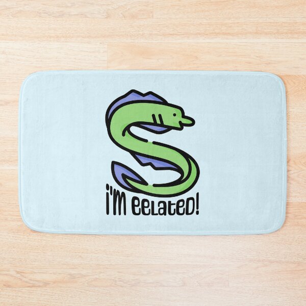 Item preview, I'm Eelated! Funny Eel Pun Cartoon designed and sold by PMCreative.