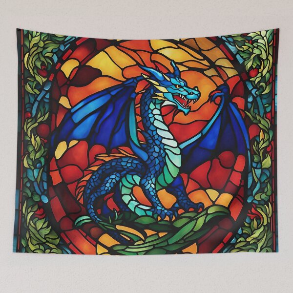 Item preview, Stained Glass Dragon designed and sold by ChanceTwoArt.