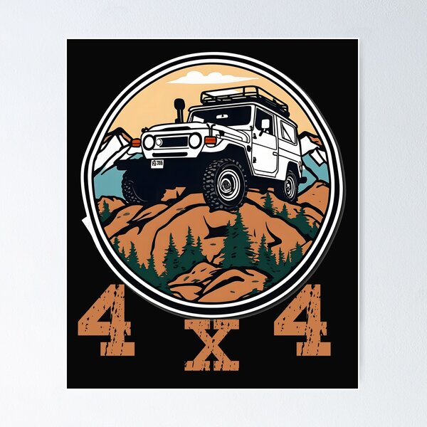 Item preview, Retro Vintage 4x4 Truck Off-Road designed and sold by MajdoArt.