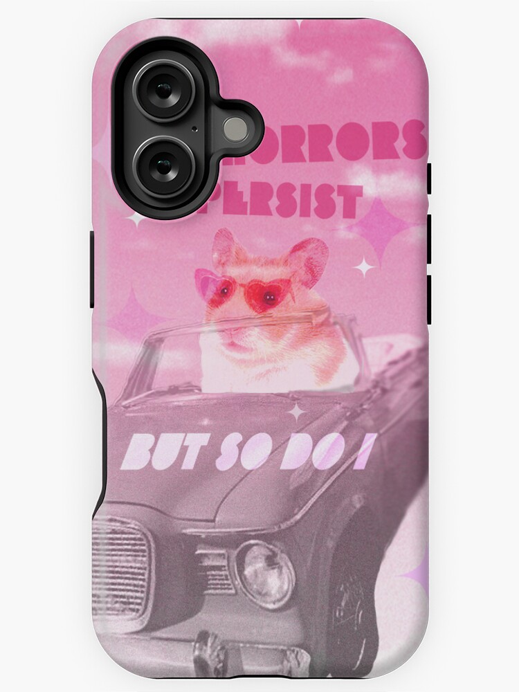 Imagen 1 de 4, Funda de iPhone con la obra Los horrores persisten pero yo también meme hámster., diseñada y vendida por caitlinkdesigns.