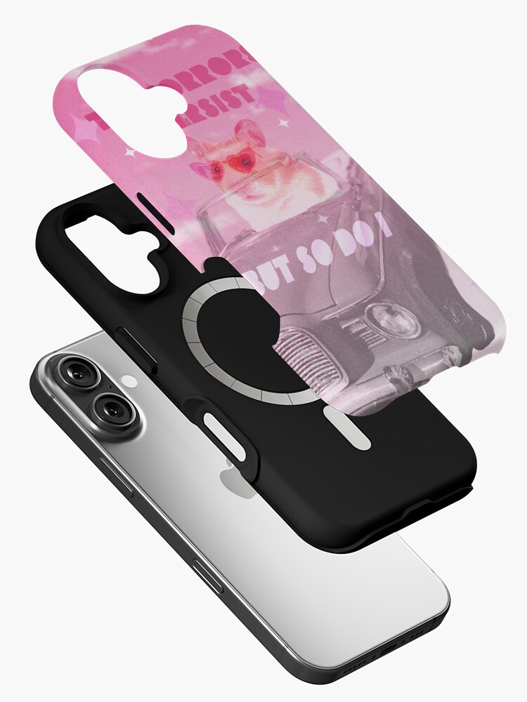 Imagen 2 de 4, Funda de iPhone con la obra Los horrores persisten pero yo también meme hámster., diseñada y vendida por caitlinkdesigns.