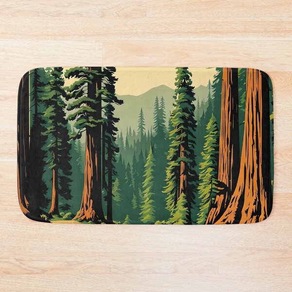 Item preview, Retro Style Giant Sequoia Forest designed and sold by ChanceTwoArt.