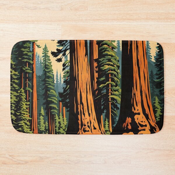Item preview, Retro Style Giant Sequoia Forest designed and sold by ChanceTwoArt.
