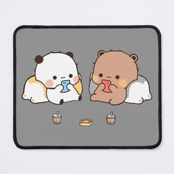 Item preview, DuDu Bear and BuBu Panda playing mobile games❤️ designed and sold by Pandety.