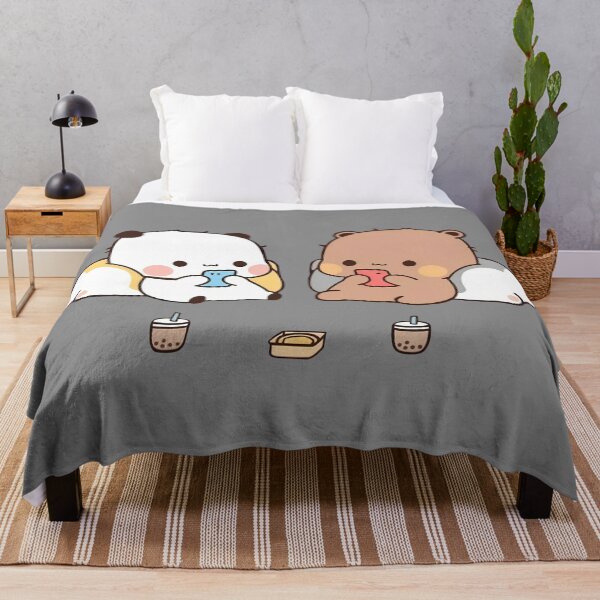 Item preview, DuDu Bear and BuBu Panda playing mobile games❤️ designed and sold by Pandety.