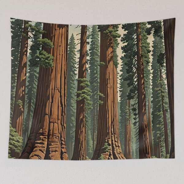 Item preview, Retro Style Giant Sequoia Forest designed and sold by ChanceTwoArt.