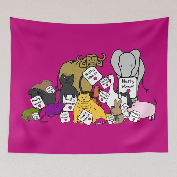 Item preview, Cute Animals with Nasty Woman Signs for Kamala Harris designed and sold by ellenhenry.