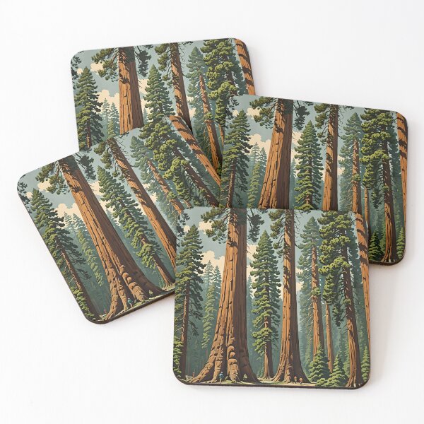 Item preview, Retro Style Giant Sequoia Forest designed and sold by ChanceTwoArt.