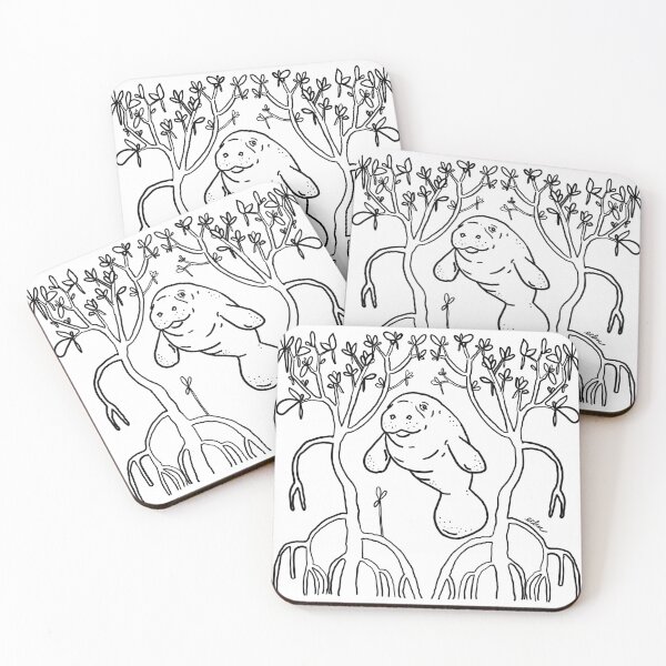 Item preview, Manatee mangrove portrait 2 designed and sold by Eeluc.